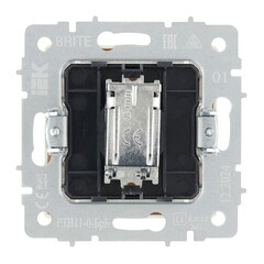 Выключатель IEK Brite ВС10-2-6-БрКр двухклавишный встраиваемый бежевый проходной (BR-V22-0-10-K10) - фото 4