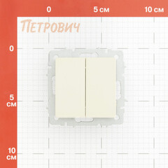 Выключатель IEK Brite ВС10-2-6-БрКр двухклавишный встраиваемый бежевый проходной (BR-V22-0-10-K10) - фото 2