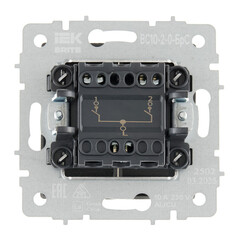 Выключатель IEK Brite ВС10-2-0-БрС двухклавишный встраиваемый сталь (BR-V20-0-10-K46) - фото 5