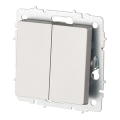 Выключатель IEK Brite ВС10-2-0-БрС двухклавишный встраиваемый сталь (BR-V20-0-10-K46) - фото 4