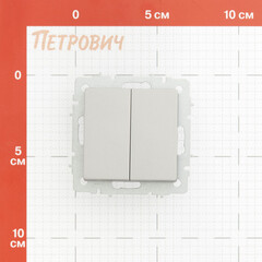 Выключатель IEK Brite ВС10-2-0-БрС двухклавишный встраиваемый сталь (BR-V20-0-10-K46) - фото 2