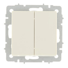 Выключатель IEK Brite ВС10-2-0-БрКр двухклавишный встраиваемый бежевый (BR-V20-0-10-K10)