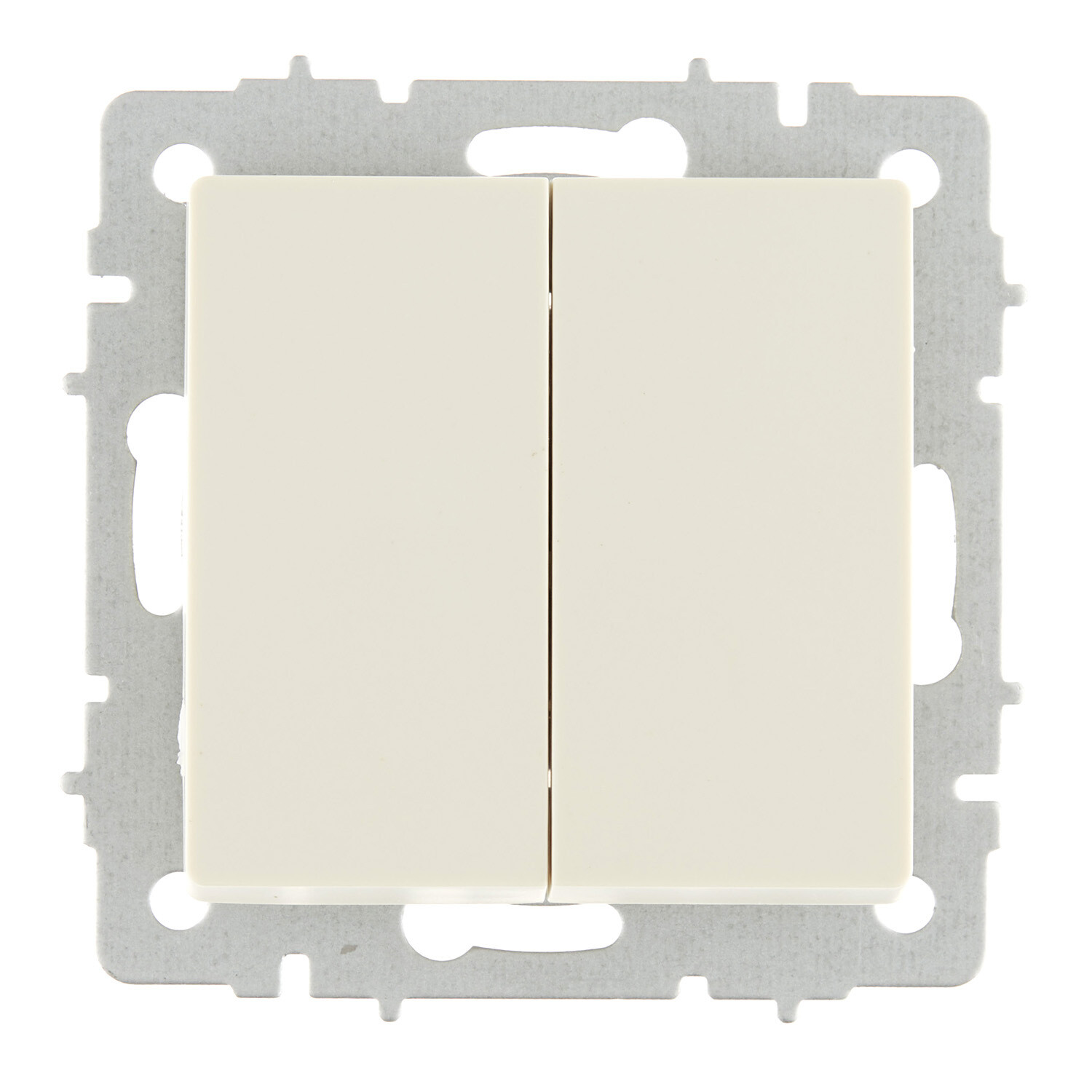 Изображение товара Выключатель IEK Brite ВС10-2-0-БрКр двухклавишный бежевый