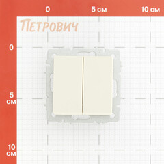 Выключатель IEK Brite ВС10-2-0-БрКр двухклавишный встраиваемый бежевый (BR-V20-0-10-K10) - фото 3