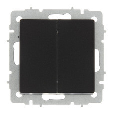 Выключатель IEK Brite ВС10-2-0-БрЧ двухклавишный встраиваемый черный (BR-V20-0-10-K02)