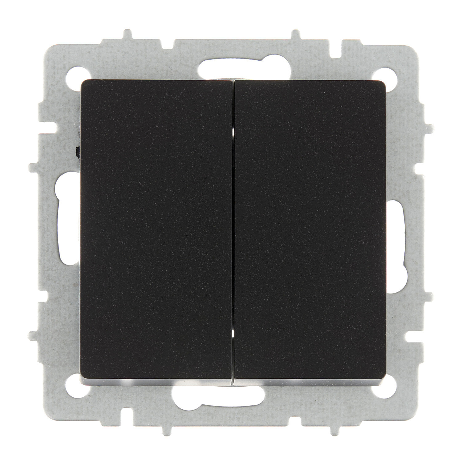 Изображение товара Выключатель IEK Brite ВС10-2-0-БрЧ двухклавишный черный