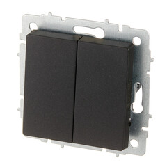 Выключатель IEK Brite ВС10-2-0-БрЧ двухклавишный встраиваемый черный (BR-V20-0-10-K02) - фото 4