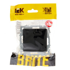 Выключатель IEK Brite ВС10-2-0-БрЧ двухклавишный встраиваемый черный (BR-V20-0-10-K02) - фото 3