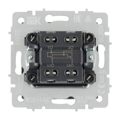 Выключатель IEK Brite ВС10-1-3-БрС одноклавишный встраиваемый сталь перекрестный (BR-V13-0-10-K46) - фото 5