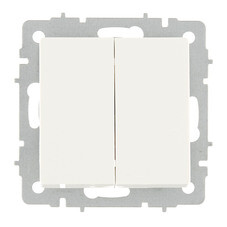 Выключатель IEK Brite ВС10-2-0-БрБ двухклавишный встраиваемый белый (BR-V20-0-10-K01)
