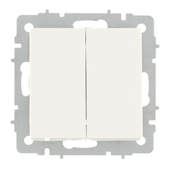 Изображение товара Выключатель IEK Brite ВС10-2-0-БрБ двухклавишный встраиваемый белый (BR-V20-0-10-K01)