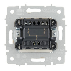 Выключатель IEK Brite ВС10-2-0-БрБ двухклавишный встраиваемый белый (BR-V20-0-10-K01) - фото 5