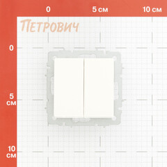 Выключатель IEK Brite ВС10-2-0-БрБ двухклавишный встраиваемый белый (BR-V20-0-10-K01) - фото 2