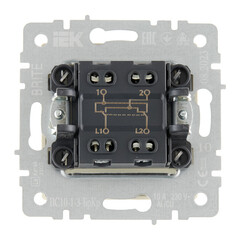 Выключатель IEK Brite ВС10-1-3-БрКр одноклавишный встраиваемый бежевый перекрестный (BR-V13-0-10-K10) - фото 5