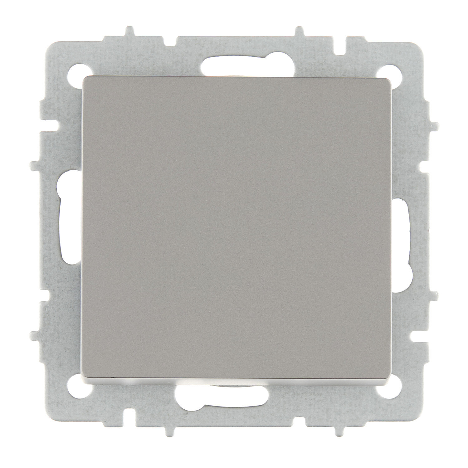 Изображение товара Выключатель IEK Brite ВС10-1-6-БрС одноклавишный встраиваемый сталь IP20