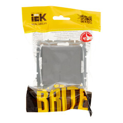 Выключатель IEK Brite ВС10-1-6-БрС одноклавишный встраиваемый сталь проходной (BR-V12-0-10-K46) - фото 3