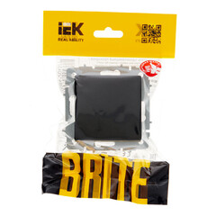 Выключатель IEK Brite ВС10-1-6-БрЧ одноклавишный встраиваемый черный проходной (BR-V12-0-10-K02) - фото 3