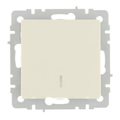 Выключатель IEK Brite ВС10-1-1-БрБ одноклавишный встраиваемый бежевый с подсветкой (BR-V10-1-10-K10) - фото 1