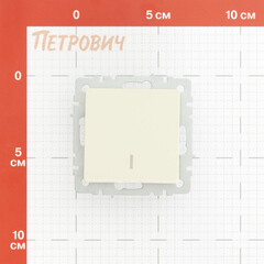 Выключатель IEK Brite ВС10-1-1-БрБ одноклавишный встраиваемый бежевый с подсветкой (BR-V10-1-10-K10) - фото 2