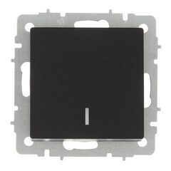 Выключатель IEK Brite ВС10-1-1-БрЧ одноклавишный встраиваемый черный с подсветкой (BR-V10-1-10-K02) - фото 1