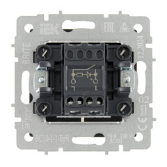 Выключатель IEK Brite ВС10-1-1-БрЧ одноклавишный встраиваемый черный с подсветкой (BR-V10-1-10-K02) - фото 5