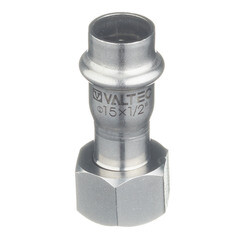 Соединитель VALTEC (VTi.908.I.001504) 15 мм х 1/2 ВР(г) нержавеющая сталь с накидной гайкой - фото 1