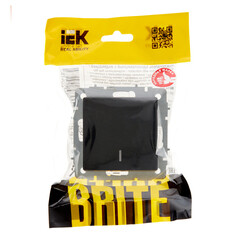 Выключатель IEK Brite ВС10-1-1-БрЧ одноклавишный встраиваемый черный с подсветкой (BR-V10-1-10-K02) - фото 3