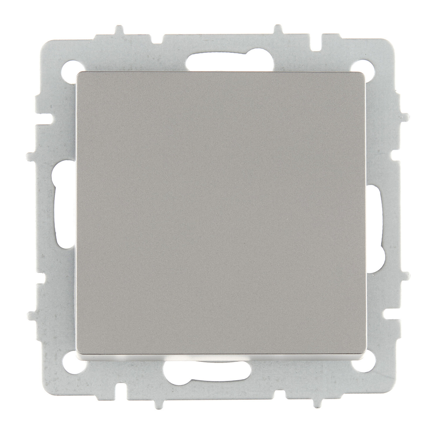 Изображение товара Выключатель IEK Brite ВС10-1-0-БрС одноклавишный встраиваемый сталь