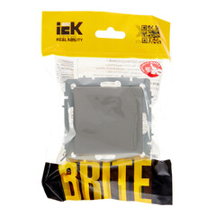 Выключатель IEK Brite ВС10-1-0-БрС одноклавишный встраиваемый сталь (BR-V10-0-10-K46) - фото 3