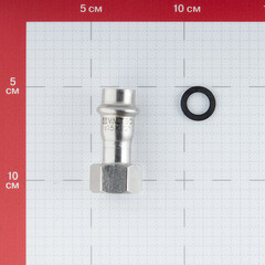 Соединитель VALTEC (VTi.908.I.001504) 15 мм х 1/2 ВР(г) нержавеющая сталь с накидной гайкой - фото 3