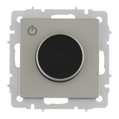 Изображение товара Терморегулятор IEK Brite ТС10-1-БрС для теплого пола встраиваемый сталь электронный с индикацией (BR-RT11-K46)