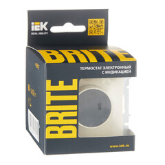 Терморегулятор IEK Brite ТС10-1-БрКр для теплого пола встраиваемый бежевый электронный с индикацией (BR-RT11-K10) - фото 3