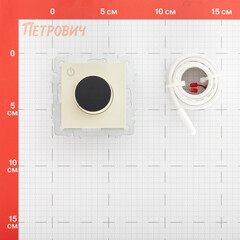 Терморегулятор IEK Brite ТС10-1-БрКр для теплого пола встраиваемый бежевый электронный с индикацией (BR-RT11-K10) - фото 2