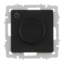 Терморегулятор IEK Brite ТС10-1-БрЧ для теплого пола встраиваемый черный электронный с индикацией (BR-RT11-K02)