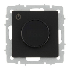 Терморегулятор IEK Brite ТС10-1-БрЧ для теплого пола встраиваемый черный электронный с индикацией (BR-RT11-K02) - фото 1