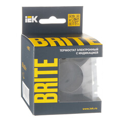 Терморегулятор IEK Brite ТС10-1-БрЧ для теплого пола встраиваемый черный электронный с индикацией (BR-RT11-K02) - фото 3
