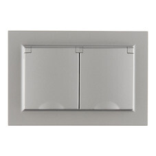 Розетка IEK Brite РСбш12-3-44-БрС встраиваемая сталь с крышкой (BR-R26-16-44-K46-F)