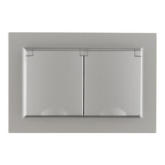 Изображение товара Розетка IEK Brite РСбш12-3-44-БрС встраиваемая сталь с крышкой (BR-R26-16-44-K46-F)