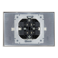Розетка IEK Brite РСбш12-3-44-БрС встраиваемая сталь с крышкой (BR-R26-16-44-K46-F) - фото 6