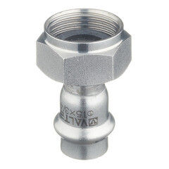 Соединитель VALTEC (VTi.908.I.001505) 15 мм х 3/4 ВР(г) нержавеющая сталь с накидной гайкой - фото 3