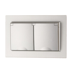 Розетка IEK Brite РСбш12-3-44-БрС встраиваемая сталь с крышкой (BR-R26-16-44-K46-F) - фото 4