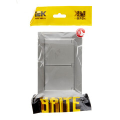 Розетка IEK Brite РСбш12-3-44-БрС встраиваемая сталь с крышкой (BR-R26-16-44-K46-F) - фото 3