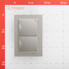 Розетка IEK Brite РСбш12-3-44-БрС встраиваемая сталь с крышкой (BR-R26-16-44-K46-F) - фото 2