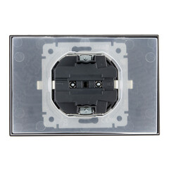 Розетка IEK Brite РСбш12-3-44-Бр встраиваемая черная с крышкой (BR-R26-16-44-K02-F) - фото 6