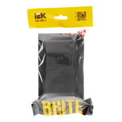 Розетка IEK Brite РСбш12-3-44-Бр встраиваемая черная с крышкой (BR-R26-16-44-K02-F) - фото 3