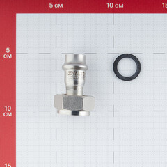 Соединитель VALTEC (VTi.908.I.001505) 15 мм х 3/4 ВР(г) нержавеющая сталь с накидной гайкой - фото 2