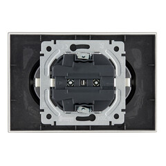 Розетка IEK Brite РСш12-3-БрС встраиваемая сталь со шторками (BR-R24-16-K46-F) - фото 5