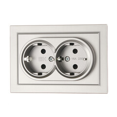 Розетка IEK Brite РСш12-3-БрС встраиваемая сталь со шторками (BR-R24-16-K46-F) - фото 4