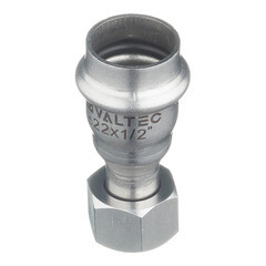 Соединитель VALTEC (VTi.908.I.002204) 22 мм х 1/2 ВР(г) нержавеющая сталь с накидной гайкой - фото 1