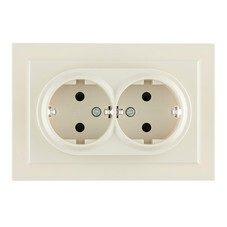 Розетка IEK Brite РСш12-3-БрКр встраиваемая бежевая со шторками (BR-R24-16-K10-F)